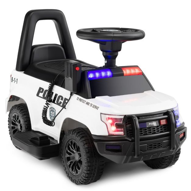 Polizei Elektroauto für Kinder 6V Elektrisches Kinderauto mit Stauraum weiss