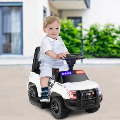 Polizei Elektroauto für Kinder 6V Elektrisches Kinderauto mit Stauraum weiss