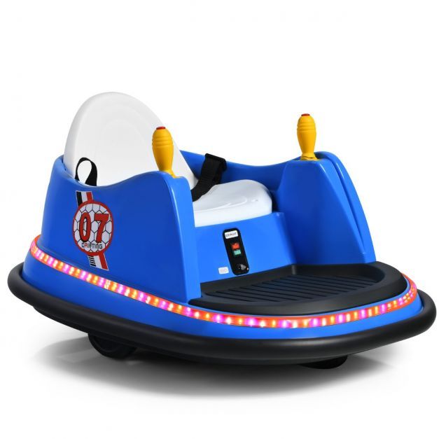 6V Aufsitz Autoscooter mit Bunten Lichtern &amp; Fernbedienung &amp; 360 Grad Rotation Bumper Car blau