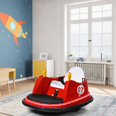 6V Aufsitz Autoscooter mit Bunten Lichtern &amp; Fernbedienung &amp; 360 Grad Rotation Bumper Car rot