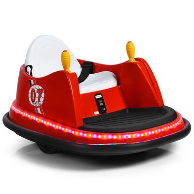 6V Aufsitz Autoscooter mit Bunten Lichtern &amp; Fernbedienung &amp; 360 Grad Rotation Bumper Car rot
