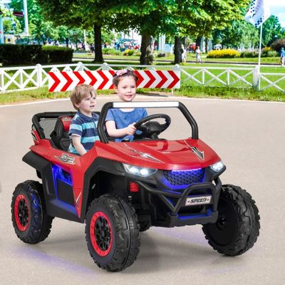 2 Sitzer UTV Buggy 12V Kinderauto mit Musik und Scheinwerfer 118 x 74 x 71 cm rot