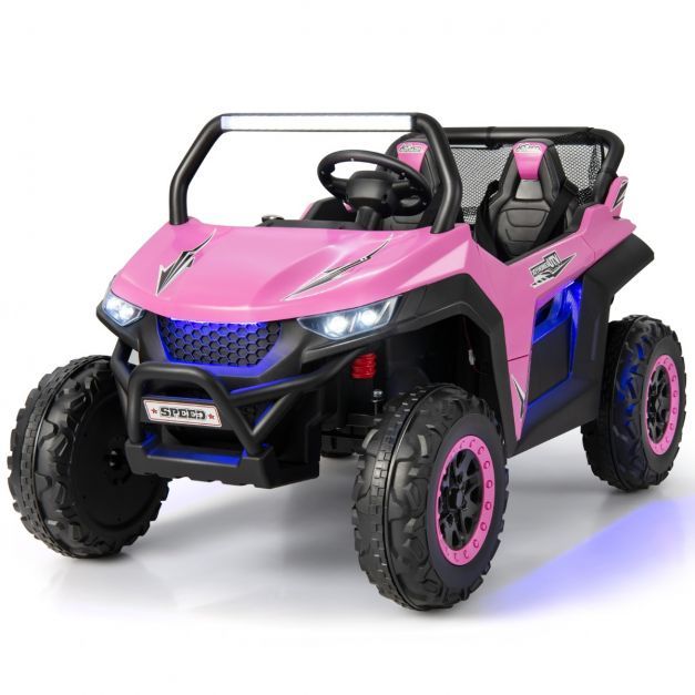 2 Sitzer UTV Buggy 12V Kinderauto mit Musik und Scheinwerfer 118 x 74 x 71 cm rosa