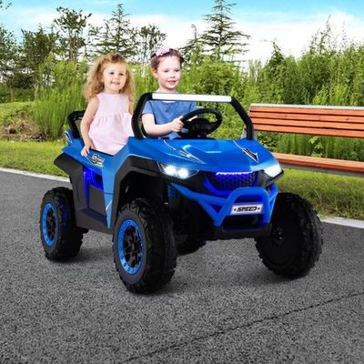 2 Sitzer UTV Buggy 12V Kinderauto mit Musik und Scheinwerfer 118 x 74 x 71 cm blau