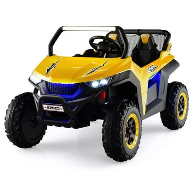 2 Sitzer UTV Buggy 12V Kinderauto mit Musik und Scheinwerfer 118 x 74 x 71 cm gelb