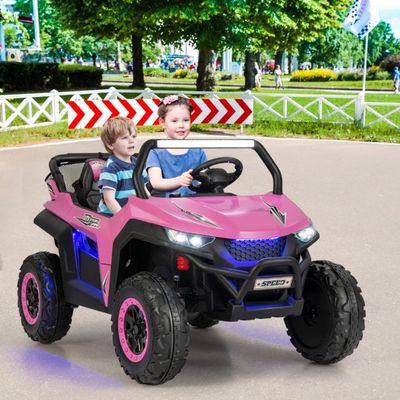 2 Sitzer UTV Buggy 12V Kinderauto mit Musik und Scheinwerfer 118 x 74 x 71 cm rosa