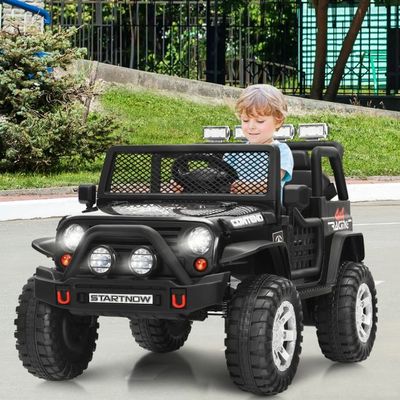 12V Kinder Elektroauto Geländewagen mit Fernbedienung &amp; Licht &amp; Musik Elektrisches Kinderfahrzeug schwarz