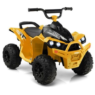12V Elektro Kinderquad mit Hupe &amp; LED-Leuchten Elektroquad gelb