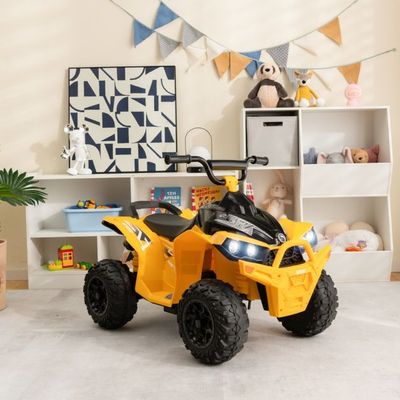 12V Elektro Kinderquad mit Hupe & LED-Leuchten Elektroquad gelb
