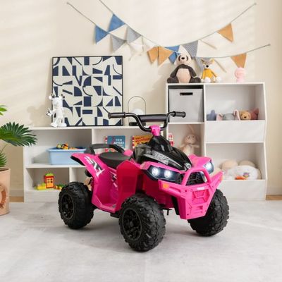 12V Elektro Kinderquad mit Hupe & LED-Leuchten Elektroquad rosa