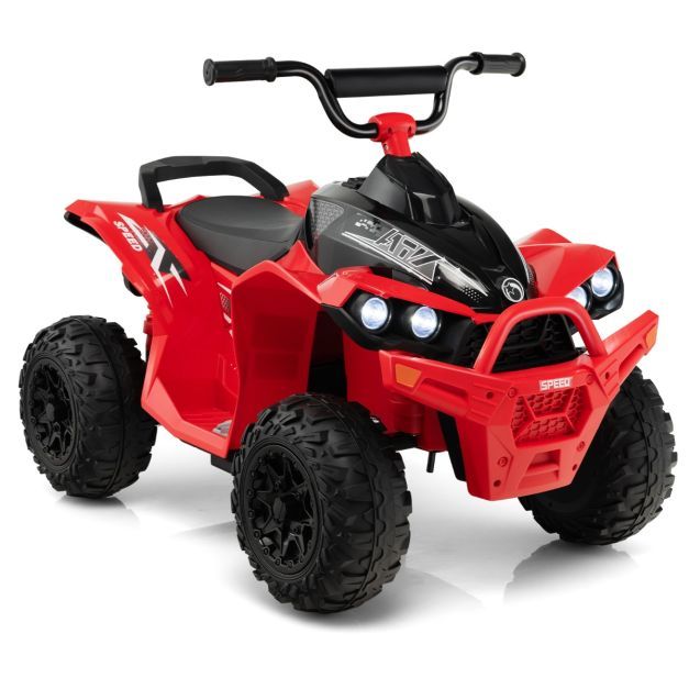 12V Elektro Kinderquad mit Hupe &amp; LED-Leuchten Elektroquad rot