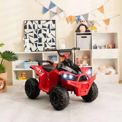 12V Elektro Kinderquad mit Hupe & LED-Leuchten Elektroquad rot