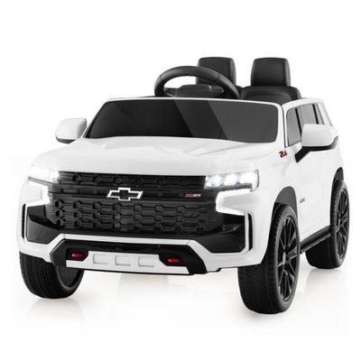 Kinder Chevrolet Elektroauto mit 2,4G Fernsteuerung &amp; Federung &amp; Lichtern &amp; Musik weiss