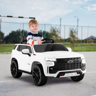 Kinder Chevrolet Elektroauto mit 2,4G Fernsteuerung & Federung & Lichtern & Musik weiss
