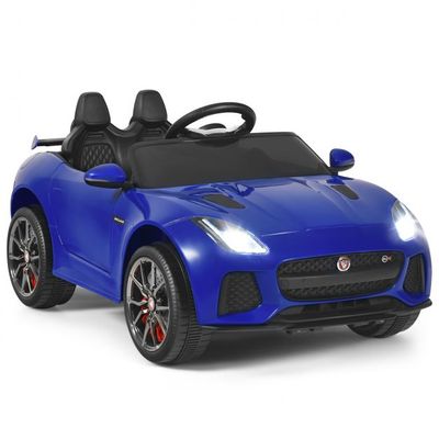 Elektro Kinderauto Jaguar mit Hupe &amp; Scheinwerfer &amp; 2,4G Fernbedienung blau