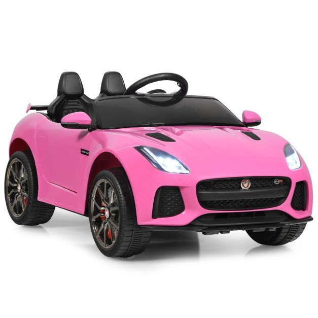Elektro Kinderauto Jaguar mit Hupe &amp; Scheinwerfer &amp; 2,4G Fernbedienung rosa