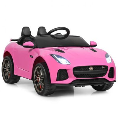 Elektro Kinderauto Jaguar mit Hupe &amp; Scheinwerfer &amp; 2,4G Fernbedienung rosa