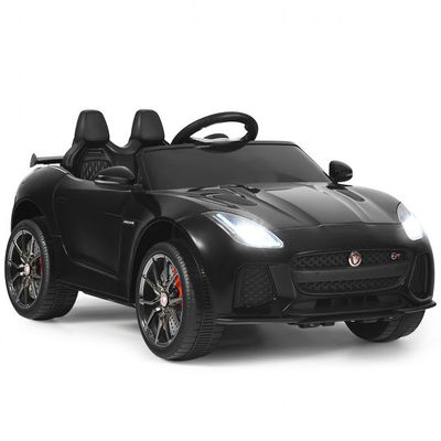 Elektro Kinderauto Jaguar mit Hupe &amp; Scheinwerfer &amp; 2,4G Fernbedienung schwarz