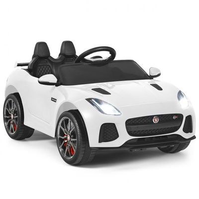 Elektro Kinderauto Jaguar mit Hupe &amp; Scheinwerfer &amp; 2,4G Fernbedienung weiss