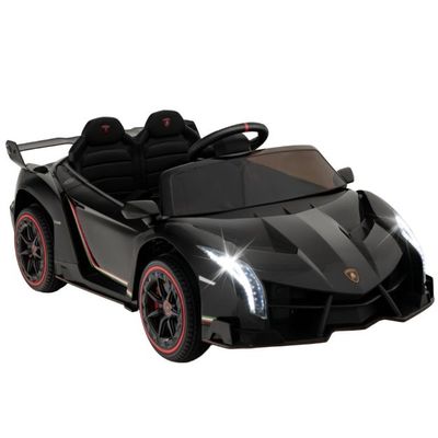 Kinder Lamborghini Elektroauto mit Fernbedienung &amp; LED Scheinwerfer &amp; Hupe &amp; Musik schwarz