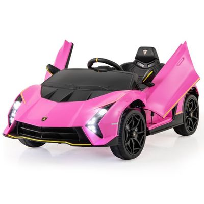 Kinder Elektroauto Lamborghini mit Fernbedienung &amp; LED-Leuchten &amp; Hupe 3 Gang rosa