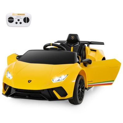 Kinder Elektroauto Lamborghini 12V Kinderauto mit Fernbedienung Gelb