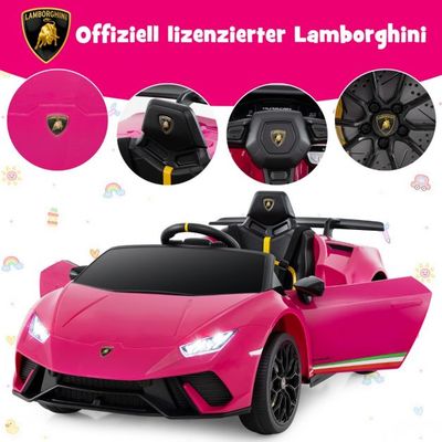 Kinder Elektroauto Lamborghini 12V Kinderauto mit Fernbedienung rosa