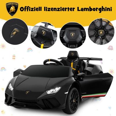 Kinder Elektroauto Lamborghini 12V Kinderauto mit Fernbedienung schwarz