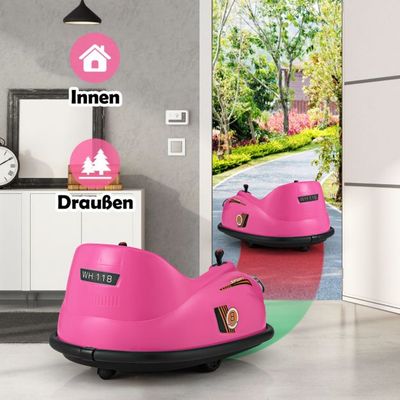 12V Autoscooter Kinder Elektro Bumper Car mit Fernsteuerung & LED-Lichtern & Musik rosa