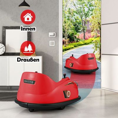 12V Autoscooter Kinder Elektro Bumper Car mit Fernsteuerung & LED-Lichtern & Musik rot