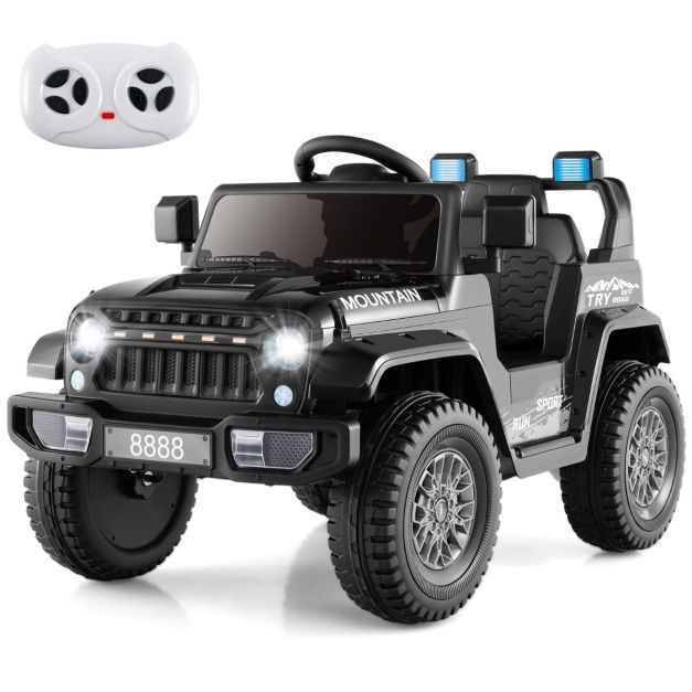 Kinder Elektro Jeep mit Doppelmotor 4-fach-Federung schwarz