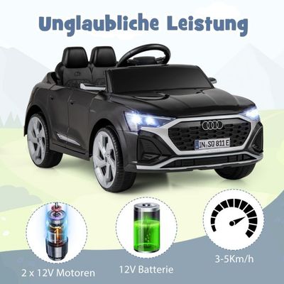 Audi SQ8 Kinderauto 12-V-Elektrofahrzeug mit Fernbedienung Schwarz