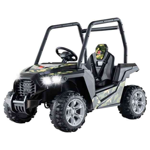Kinder Elektroauto UTV Buggy Army Camouflage grün