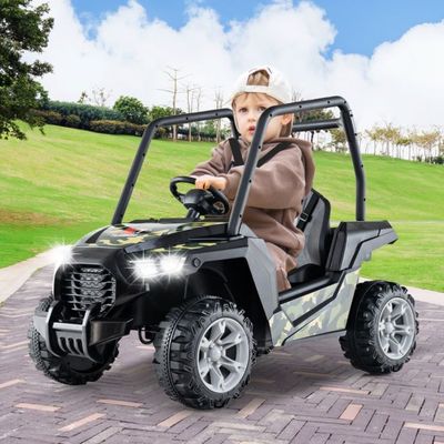 Kinder Elektroauto UTV Buggy Army Camouflage grün
