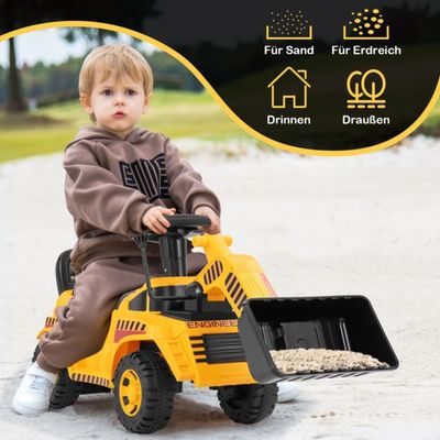 Bagger zum Aufsitzen mit verstellbarer Schaufel & Stauraum unter Sitz Sitzbagger Kinderbagger
