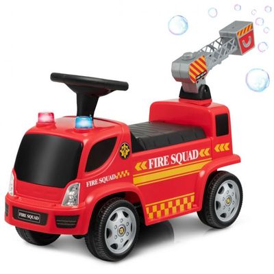 Kinder Feuerwehrauto mit Seifenblasenpistole &amp; Leiter für Kinder von 18-36 Monaten Rot