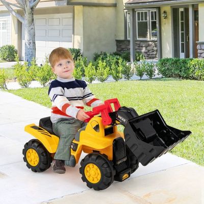 Sitzbagger mit Ablagefach Kinderbagger mit 4 Sound-Tasten Bagger