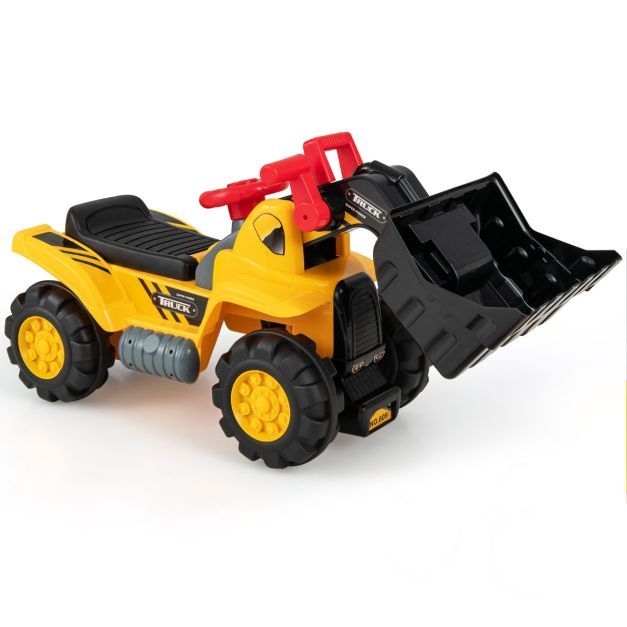 Sitzbagger mit Ablagefach Kinderbagger mit 4 Sound-Tasten Bagger