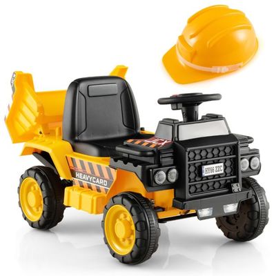 Elektrischer Kinder Muldenkipper, Baufahrzeug, LKW Gelb