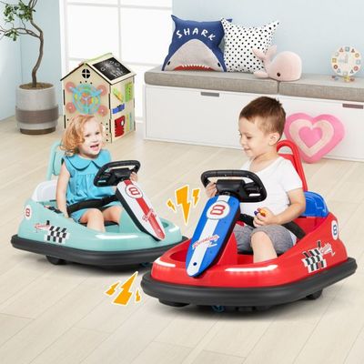 6V Kinder Autoscooter mit Musik &amp; Lichtern &amp; 360° Rotation Elektroauto Bumper car 1,5-3 km/h Grün