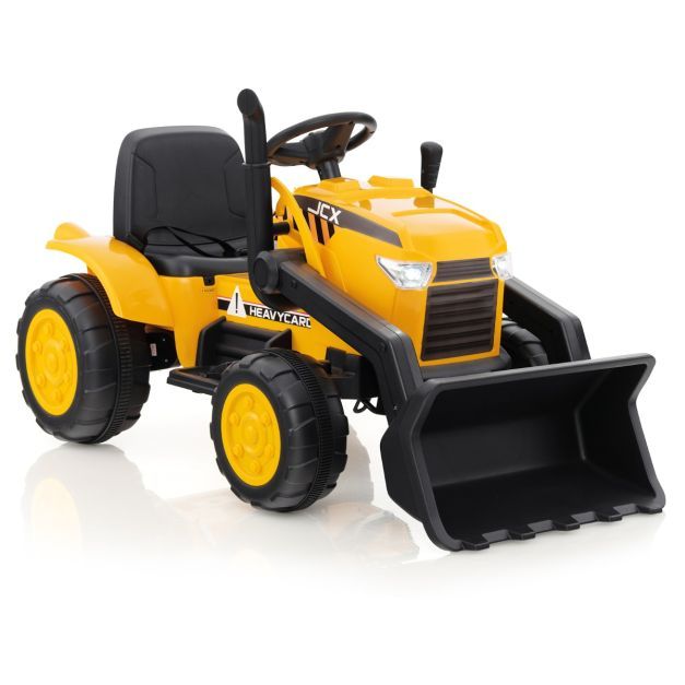 Fahrbarer 12V Elektro-Kinderbagger mit verstellbarer Grabschaufel Gelb