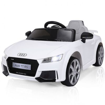 12V Audi TT RS Kinderauto mit 2 Motoren und MP3 und Musik 104 x 63,5 x 45,5 cm Weiss