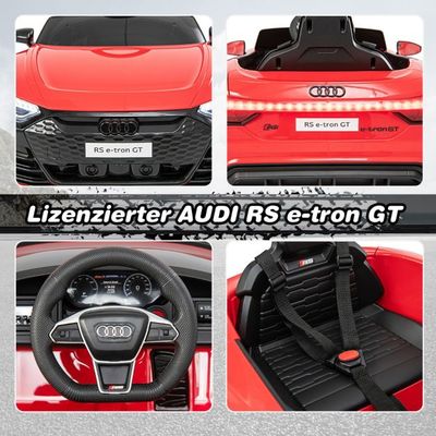 Audi RS Kinder Elektroauto mit 2,4 G Fernbedienung mit Musik und Scheinwerfer rot