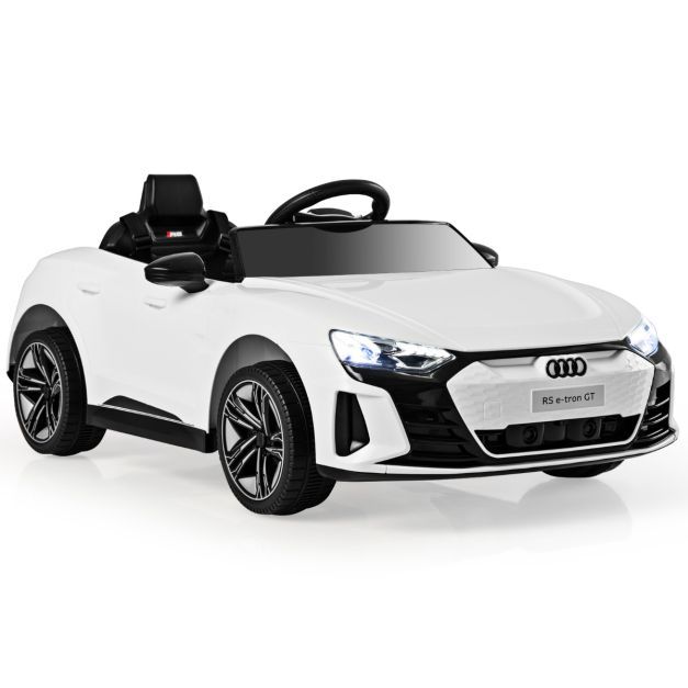 Audi RS Kinder Elektroauto mit 2,4 G Fernbedienung mit Musik und Scheinwerfer weiss