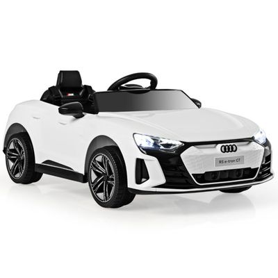 Audi RS Kinder Elektroauto mit 2,4 G Fernbedienung mit Musik und Scheinwerfer weiss