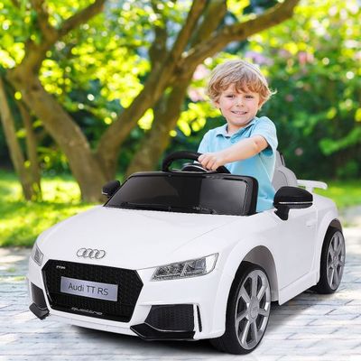 12V Audi TT RS Kinderauto mit 2 Motoren und MP3 und Musik 104 x 63,5 x 45,5 cm Weiss
