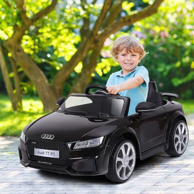 12V Audi TT RS Kinderauto mit 2 Motoren und MP3 und Musik 104 x 63,5 x 45,5 cm schwarz