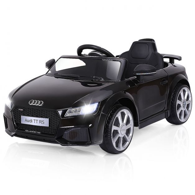 12V Audi TT RS Kinderauto mit 2 Motoren und MP3 und Musik 104 x 63,5 x 45,5 cm schwarz