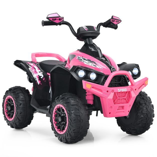 12V Elektro Kinderquad mit Musik Hupe und LED Scheinwerfer Elektroquad Rosa