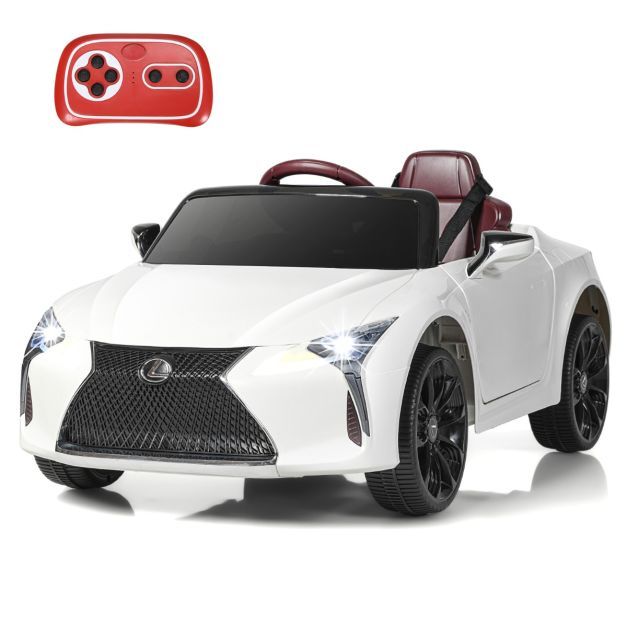 Lexus LC500 Kinder Elektroauto mit 2,4G Fernsteuerung &amp; LED Leuchten &amp; Musik Kinderfahrzeug Weiss